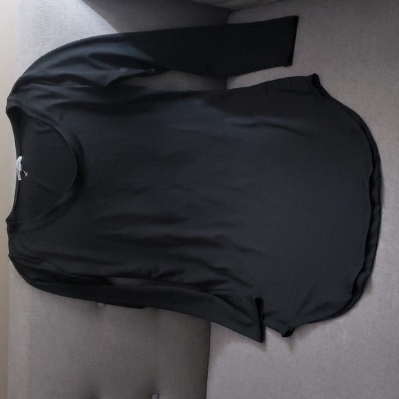 AtZ California womens long black shirt top blouse size medium rounded cr… - Picture 1 of 7